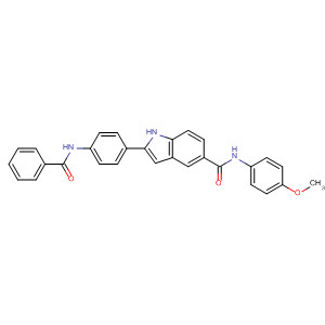 675822-78-3  1H-Indole-5-carboxamide,2-[4-(benzoylamino)phenyl]-N-(4-methoxyphenyl)-