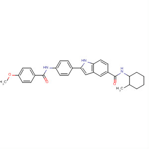 675822-84-1  1H-Indole-5-carboxamide,2-[4-[(4-methoxybenzoyl)amino]phenyl]-N-(2-methylcyclohexyl)-