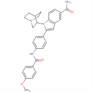 675822-89-6  1H-Indole-5-carboxamide,N-1-azabicyclo[2.2.2]oct-3-yl-2-[4-[(4-methoxybenzoyl)amino]phenyl]-