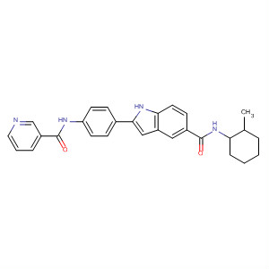 675822-94-3  1H-Indole-5-carboxamide,N-(2-methylcyclohexyl)-2-[4-[(3-pyridinylcarbonyl)amino]phenyl]-