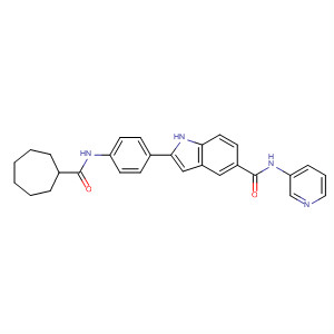 675822-96-5  1H-Indole-5-carboxamide,2-[4-[(cycloheptylcarbonyl)amino]phenyl]-N-3-pyridinyl-
