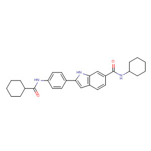 675823-20-8  1H-Indole-6-carboxamide,N-cyclohexyl-2-[4-[(cyclohexylcarbonyl)amino]phenyl]-