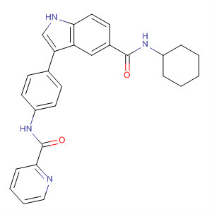 675823-37-7  1H-Indole-5-carboxamide,N-cyclohexyl-3-[4-[(2-pyridinylcarbonyl)amino]phenyl]-