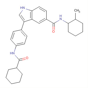 675823-49-1  1H-Indole-5-carboxamide,3-[4-[(cyclohexylcarbonyl)amino]phenyl]-N-(2-methylcyclohexyl)-