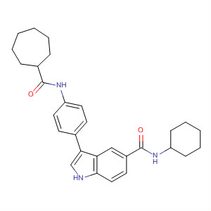 675823-57-1  1H-Indole-5-carboxamide,3-[4-[(cycloheptylcarbonyl)amino]phenyl]-N-cyclohexyl-