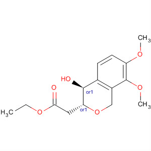 676124-31-5  1H-2-Benzopyran-3-acetic acid, 3,4-dihydro-4-hydroxy-7,8-dimethoxy-,ethyl ester, (3R,4S)-rel- 676124-31-5  1H-2-Benzopyran-3-acetic acid, 3,4-dihydro-4-hydroxy-7,8-dimethoxy-,ethyl ester, (3R,4S)-rel-