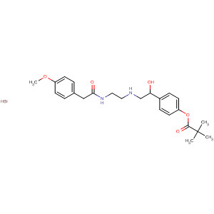 67631-63-4  Propanoic acid, 2,2-dimethyl-,4-[1-hydroxy-2-[[2-[[(4-methoxyphenyl)acetyl]amino]ethyl]amino]ethyl]-1,2-phenylene ester, monohydrobromide