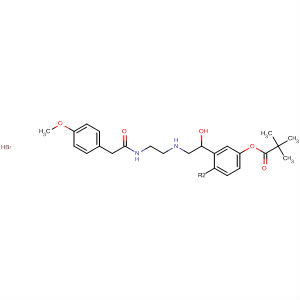 67631-69-0  Propanoic acid, 2,2-dimethyl-,5-[1-hydroxy-2-[[2-[[(4-methoxyphenyl)acetyl]amino]ethyl]amino]ethyl]-1,3-phenylene ester, monohydrobromide