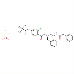 67631-99-6  Propanoic acid, 2,2-dimethyl-,3-chloro-4-[[[2-[(phenylacetyl)amino]ethyl](phenylmethyl)amino]acetyl]-1,2-phenylene ester, mono(trifluoroacetate)