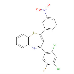 676352-16-2  1,5-Benzothiazepine,4-(2,4-dichloro-5-fluorophenyl)-2,5-dihydro-2-(3-nitrophenyl)- 676352-16-2  1,5-Benzothiazepine,4-(2,4-dichloro-5-fluorophenyl)-2,5-dihydro-2-(3-nitrophenyl)-