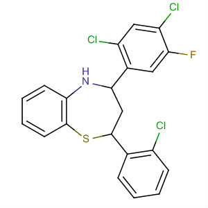 676352-17-3  1,5-Benzothiazepine,2-(2-chlorophenyl)-4-(2,4-dichloro-5-fluorophenyl)-2,5-dihydro- 676352-17-3  1,5-Benzothiazepine,2-(2-chlorophenyl)-4-(2,4-dichloro-5-fluorophenyl)-2,5-dihydro-