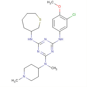 676355-20-7  1,3,5-Triazine-2,4,6-triamine,N'-(3-chloro-4-methoxyphenyl)-N-methyl-N-(1-methyl-4-piperidinyl)-N''-3-thiepanyl-