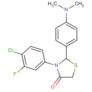 676603-72-8  4-Thiazolidinone,3-(4-chloro-3-fluorophenyl)-2-[4-(dimethylamino)phenyl]-
