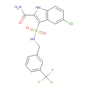 660414-17-5  1H-Indole-2-carboxamide,5-chloro-3-[[[[3-(trifluoromethyl)phenyl]methyl]amino]sulfonyl]-