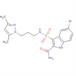 660414-30-2  1H-Indole-2-carboxamide,5-bromo-3-[[[3-(3,5-dimethyl-1H-pyrazol-1-yl)propyl]amino]sulfonyl]-