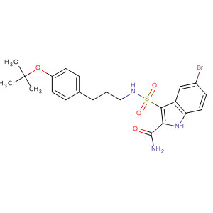 660414-31-3  1H-Indole-2-carboxamide,5-bromo-3-[[[3-[4-(1,1-dimethylethoxy)phenyl]propyl]amino]sulfonyl]-