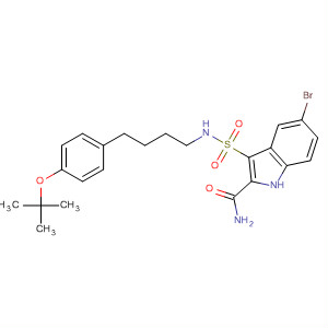 660414-32-4  1H-Indole-2-carboxamide,5-bromo-3-[[[4-[4-(1,1-dimethylethoxy)phenyl]butyl]amino]sulfonyl]-