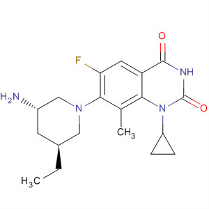 660416-01-3  2,4(1H,3H)-Quinazolinedione,7-[(3S,5S)-3-amino-5-ethyl-1-piperidinyl]-1-cyclopropyl-6-fluoro-8-methyl-