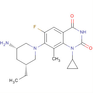 660416-02-4  2,4(1H,3H)-Quinazolinedione,7-[(3S,5R)-3-amino-5-ethyl-1-piperidinyl]-1-cyclopropyl-6-fluoro-8-methyl-