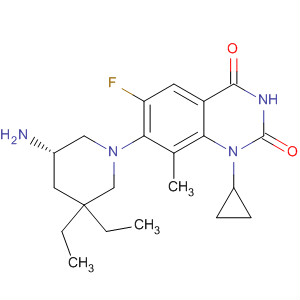 660416-06-8  2,4(1H,3H)-Quinazolinedione,7-[(5S)-5-amino-3,3-diethyl-1-piperidinyl]-1-cyclopropyl-6-fluoro-8-methyl-