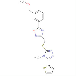 660417-05-0  1,2,4-Oxadiazole,5-[3-(methoxymethyl)phenyl]-3-[[[4-methyl-5-(2-thienyl)-4H-1,2,4-triazol-3-yl]thio]methyl]-