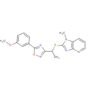 660417-11-8  1H-Imidazo[4,5-b]pyridine,2-[[1-[5-(3-methoxyphenyl)-1,2,4-oxadiazol-3-yl]ethyl]thio]-1-methyl-