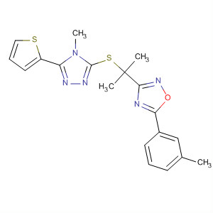 660417-13-0  1,2,4-Oxadiazole,3-[1-methyl-1-[[4-methyl-5-(2-thienyl)-4H-1,2,4-triazol-3-yl]thio]ethyl]-5-(3-methylphenyl)-