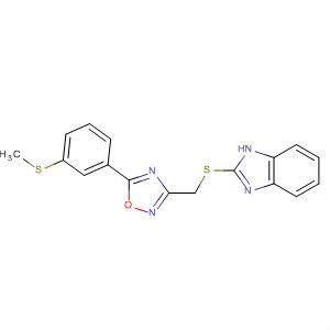 660418-37-1  1H-Benzimidazole,2-[[[5-[3-(methylthio)phenyl]-1,2,4-oxadiazol-3-yl]methyl]thio]-