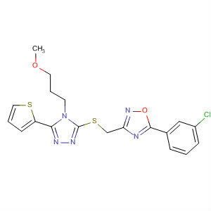 660418-66-6  1,2,4-Oxadiazole,5-(3-chlorophenyl)-3-[[[4-(3-methoxypropyl)-5-(2-thienyl)-4H-1,2,4-triazol-3-yl]thio]methyl]-
