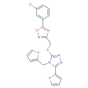 660418-78-0  1,2,4-Oxadiazole,5-(3-chlorophenyl)-3-[[[5-(2-thienyl)-4-(2-thienylmethyl)-4H-1,2,4-triazol-3-yl]thio]methyl]-