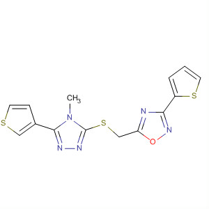 660419-26-1  1,2,4-Oxadiazole,5-[[[4-methyl-5-(3-thienyl)-4H-1,2,4-triazol-3-yl]thio]methyl]-3-(2-thienyl)-