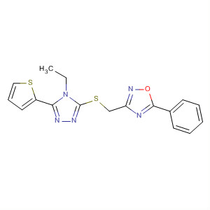 660419-28-3  1,2,4-Oxadiazole,3-[[[4-ethyl-5-(2-thienyl)-4H-1,2,4-triazol-3-yl]thio]methyl]-5-phenyl-