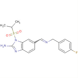 660431-84-5  1H-Benzimidazol-2-amine,6-[[[(4-fluorophenyl)methyl]imino]methyl]-1-[(1-methylethyl)sulfonyl]-