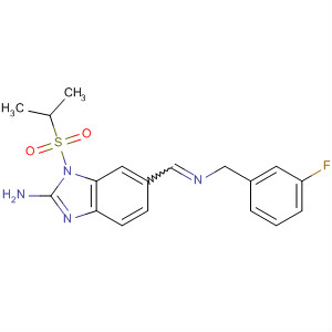 660431-89-0  1H-Benzimidazol-2-amine,6-[[[(3-fluorophenyl)methyl]imino]methyl]-1-[(1-methylethyl)sulfonyl]-