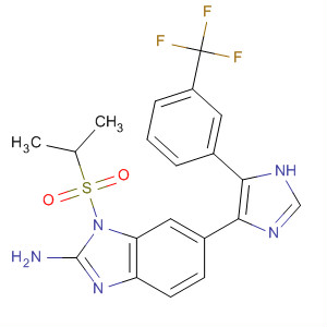 660432-78-0  1H-Benzimidazol-2-amine,1-[(1-methylethyl)sulfonyl]-6-[5-[3-(trifluoromethyl)phenyl]-1H-imidazol-4-yl]-