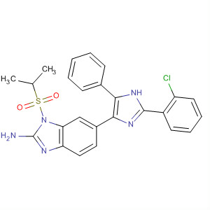 660432-80-4  1H-Benzimidazol-2-amine,6-[2-(2-chlorophenyl)-5-phenyl-1H-imidazol-4-yl]-1-[(1-methylethyl)sulfonyl]-