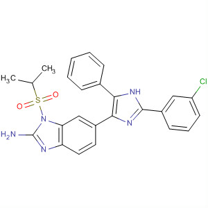 660432-81-5  1H-Benzimidazol-2-amine,6-[2-(3-chlorophenyl)-5-phenyl-1H-imidazol-4-yl]-1-[(1-methylethyl)sulfonyl]-