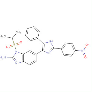 660432-84-8  1H-Benzimidazol-2-amine,1-[(1-methylethyl)sulfonyl]-6-[2-(4-nitrophenyl)-5-phenyl-1H-imidazol-4-yl]-