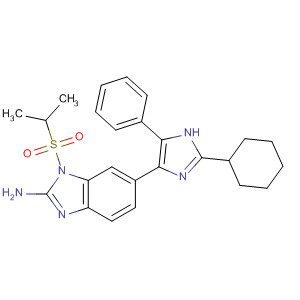 660433-04-5  1H-Benzimidazol-2-amine,6-(2-cyclohexyl-5-phenyl-1H-imidazol-4-yl)-1-[(1-methylethyl)sulfonyl]-