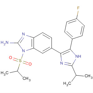 660433-93-2  1H-Benzimidazol-2-amine,6-[5-(4-fluorophenyl)-2-(1-methylethyl)-1H-imidazol-4-yl]-1-[(1-methylethyl)sulfonyl]-