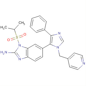 660434-49-1  1H-Benzimidazol-2-amine,1-[(1-methylethyl)sulfonyl]-6-[4-phenyl-1-(4-pyridinylmethyl)-1H-imidazol-5-yl]-