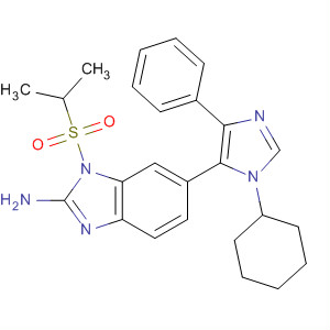 660434-54-8  1H-Benzimidazol-2-amine,6-(1-cyclohexyl-4-phenyl-1H-imidazol-5-yl)-1-[(1-methylethyl)sulfonyl]-
