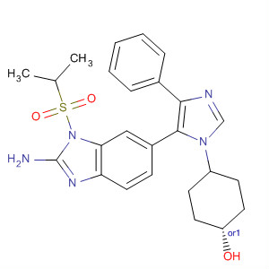 660434-55-9  1H-Benzimidazol-2-amine,6-[1-(trans-4-hydroxycyclohexyl)-4-phenyl-1H-imidazol-5-yl]-1-[(1-methylethyl)sulfonyl]-