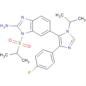660434-66-2  1H-Benzimidazol-2-amine,6-[4-(4-fluorophenyl)-1-(1-methylethyl)-1H-imidazol-5-yl]-1-[(1-methylethyl)sulfonyl]-