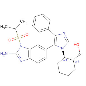 660434-70-8  1H-Benzimidazol-2-amine,6-[1-[(1R,2R)-2-(hydroxymethyl)cyclohexyl]-4-phenyl-1H-imidazol-5-yl]-1-[(1-methylethyl)sulfonyl]-, rel-
