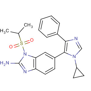660434-79-7  1H-Benzimidazol-2-amine,6-(1-cyclopropyl-4-phenyl-1H-imidazol-5-yl)-1-[(1-methylethyl)sulfonyl]-