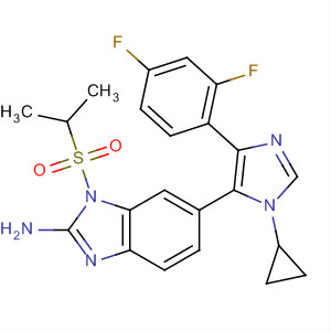 660434-92-4  1H-Benzimidazol-2-amine,6-[1-cyclopropyl-4-(2,4-difluorophenyl)-1H-imidazol-5-yl]-1-[(1-methylethyl)sulfonyl]-