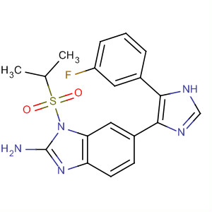 660434-99-1  1H-Benzimidazol-2-amine,6-[5-(3-fluorophenyl)-1H-imidazol-4-yl]-1-[(1-methylethyl)sulfonyl]-