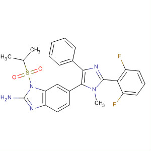 660435-15-4  1H-Benzimidazol-2-amine,6-[2-(2,6-difluorophenyl)-1-methyl-4-phenyl-1H-imidazol-5-yl]-1-[(1-methylethyl)sulfonyl]-