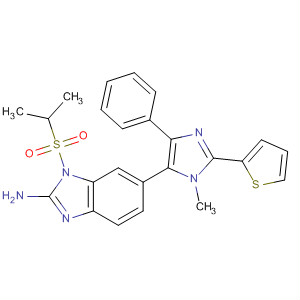 660435-17-6  1H-Benzimidazol-2-amine,1-[(1-methylethyl)sulfonyl]-6-[1-methyl-4-phenyl-2-(2-thienyl)-1H-imidazol-5-yl]-